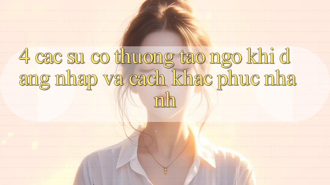 4. Các Sự Cố Thường Tao ngộ Khi Đăng nhập Và Cách Khắc Phục Nhanh 4. Các Sự Cố Thường Tao ngộ Khi Đăng nhập Và Cách Khắc Phục Nhanh